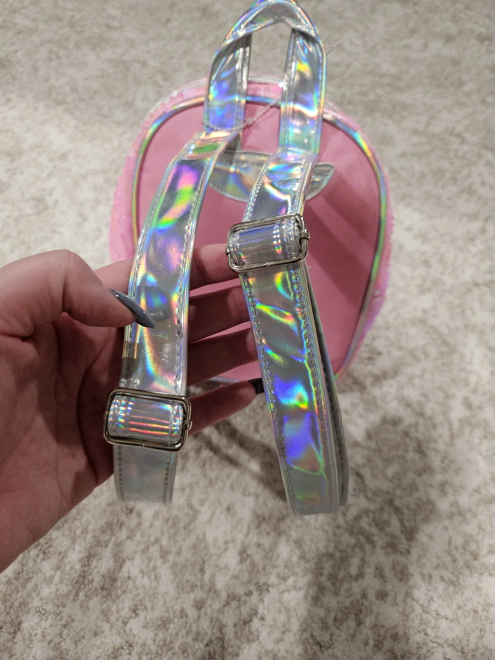 Barbie Pink Sequin Kids Mini Backpack with Holographic Front Pocket